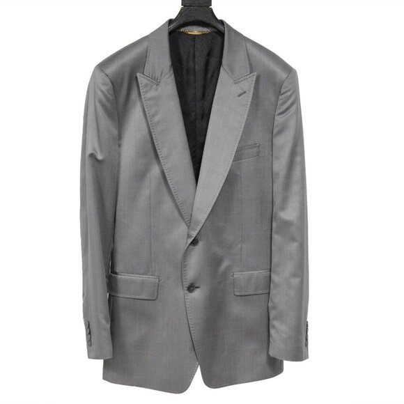 Dolce & Gabbana Mens Peak Lapel Suit 56 Grey Wool Single Breasted Two Buttons - Picture 1 of 12